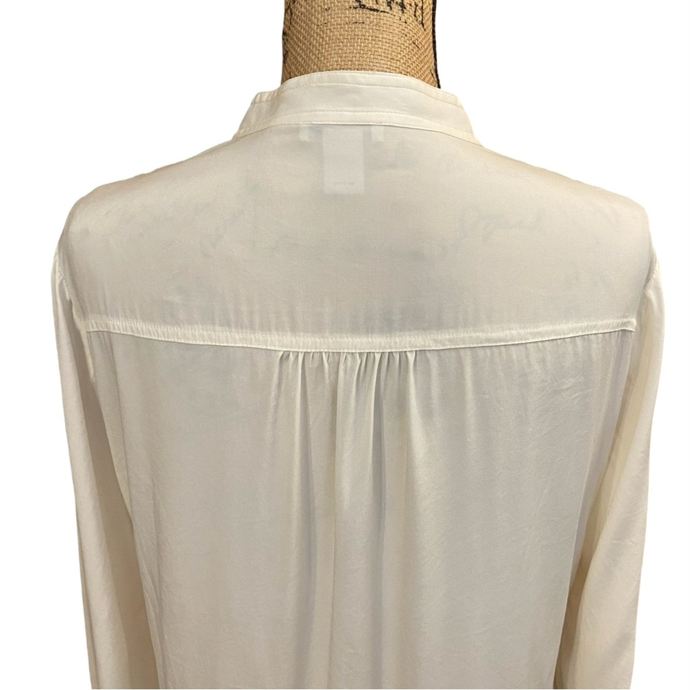 Cache Cream Mock Neck Half Button Up Blouse Size … - image 7